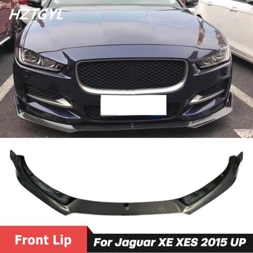 High Quality Carbon Fiber Front Spoiler Bumper Lip Chin For Jaguar XE XES Car Body Kit 2015 Up