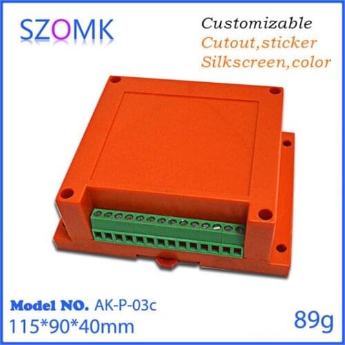 10 pcs, szomk diy abs plastic electrical enclosure din rail boxes 115*90*40mm plastic electronics project box din enclosure box