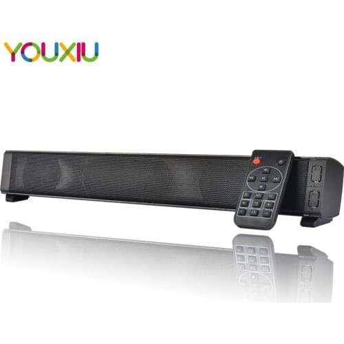 20W Portable Soundbar Wireless Speaker Bluetooth 5.0 Column HiFi Subwoofer 3D Stereo Sound with Remote Control Support TF AUX