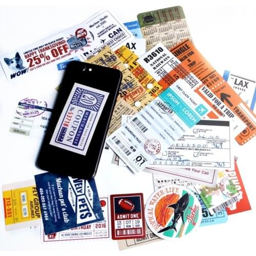 24 pcs Traveling Boarding Pass Air Tickets creative Suitcase stickers for Laptop Luggage Bags Bike Phone Cool Stickers