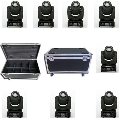 8pcs/lot Flightcase packing 30W LED Spots Light DMX Stage Spot Moving 9/11 Channels DJ Effect Stage Lights Mini LED Moving Head