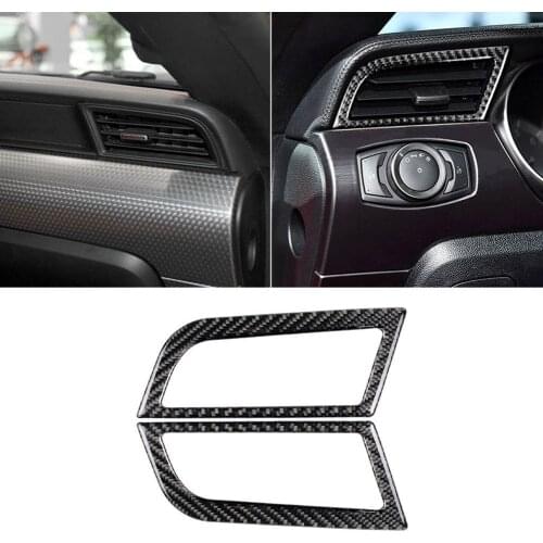 80% HOT SALES！！！2Pcs Car Interior Air Vent Outlet Cover Decal Sticker Fit for Ford Mustang 15-19