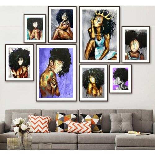 Abstract Fashion Sexy Girl Naturally Queen Vintage Nordic Poster Wall Art Print Canvas Painting Decor Pictures For Living Room