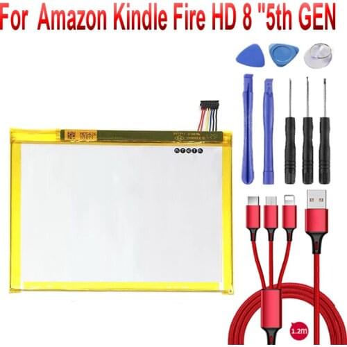 3210mAh Battery for Amazon Kindle Fire HD 8 "5th GEN SG98EG,58-000127, 26S1009+USB cable+toolkit