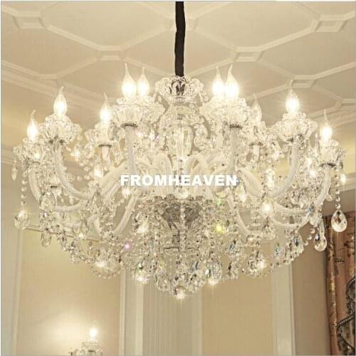 Free Shipping Crystal Chandelier 18arms D90cm LED Lights Lustres De Cristal Chandelier LED Villa Home Decora Crystal Chandeliers