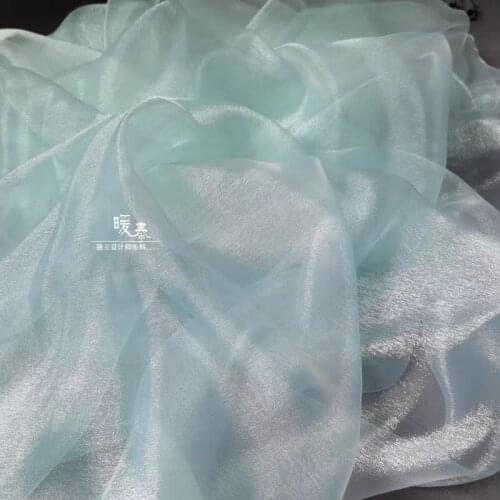 High-end Tulle Fabric Mint Green Hazy feeling Gloss DIY Veil Flower Background Decor Hanfu Dress Fashion Designer Fabric