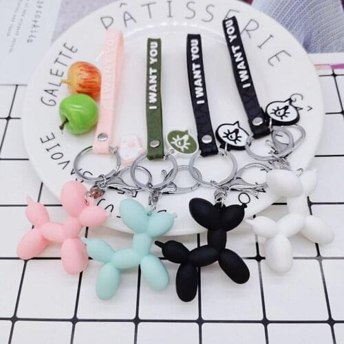 Cartoon Balloon Dog Keychain Pendant Creative Animal Ornaments Friends Small Gifts Cute And Interesting Decorative Accessories