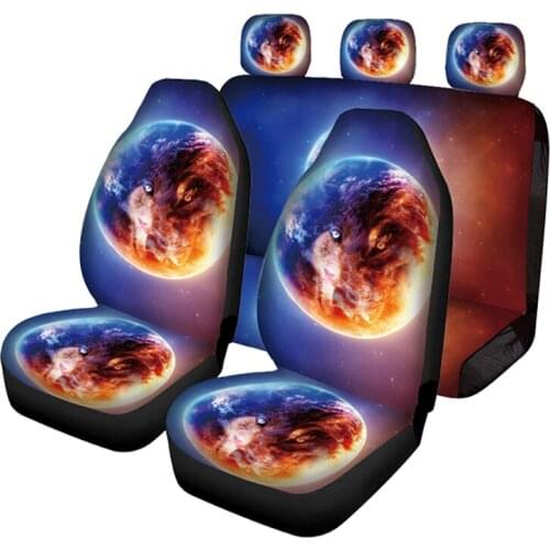AIMAAO Global wolf printed car seat cover a full set of universal front and rear seat covers suitable for most vehicles