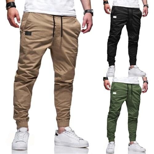 Spring Autumn Men Pants Harem Joggers Pants 2020 New Male Trousers Mens Joggers Solid Multi-pocket Pants Hip Hop Sweatpants