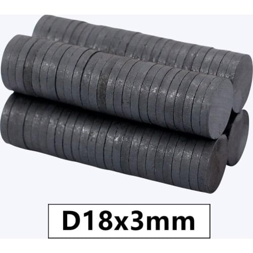 50pcs/lot Y30 Disk Ferrite Magnet 18*3 mm Permanent magnet 18mm x 3mm Black Round Speaker magnet 18x3 mm