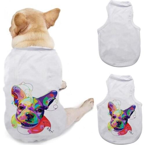 DIY Dogs T Shirt Apparel Sublimation Blank Pets 3 Sizes Sleeveless Dog Puppy Vest Clothes Supplies Polyester Fiber SN142