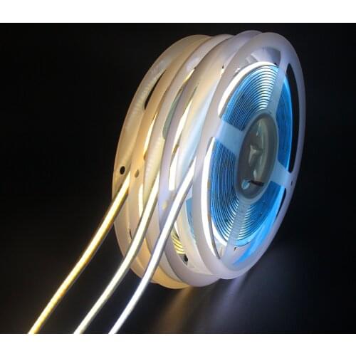 FCOB Led Lights 8mm 384 LEDs RA90 3000K 4000K 6000K DC12V 24V for Bedroom High Density Flexible FOB COB LED Strip Light Room