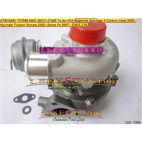GTB1649V 757886-5003S 28231-27400 Turbocharger For HYUNDAI Tucson 05- Santa Fe For KIA Magentis Sportage Carens Ceed D4EA 2.0L