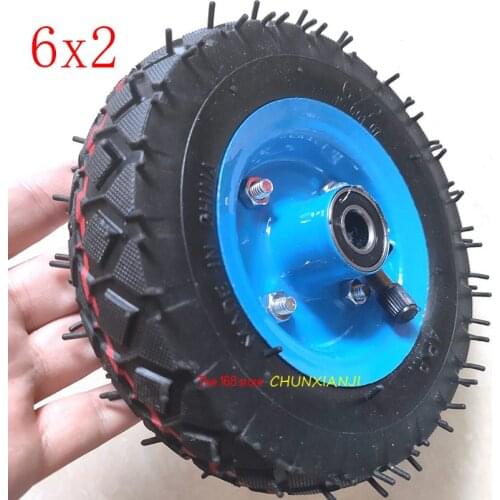 Good Quality 6 Inch Wheel6x2pneumatic Tire /tyre&alloy Hub for Trolley,Trailer Casters 6'' Electric Scooter Tyre Inner Tube