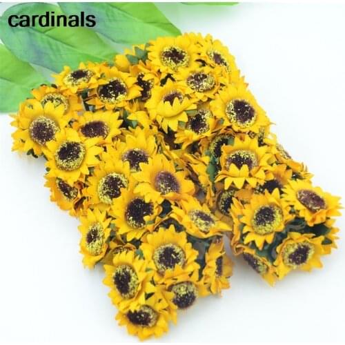 6pcs/lot Cheap Silk Sunflower Artificial Rose Daisy Bouquet For Scrapbooking Wedding Car Home Decoration DIY Wreath Accessories