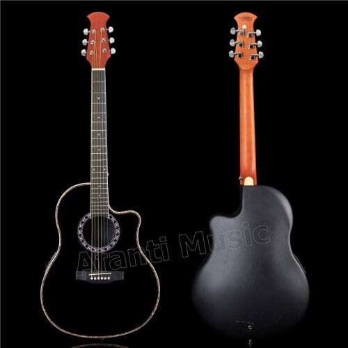 HOT! Afanti Music Super Roundback/ Carbon Fiber Back & Side Acoustic guitar with LED EQ (ANT-138)