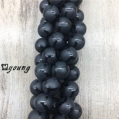 15.5 Inch Matte Onyx Beads,Football Stripe Pattern Frosting Agates Round Beads, Drilled Beads,5 Strands/ Lot MY1488