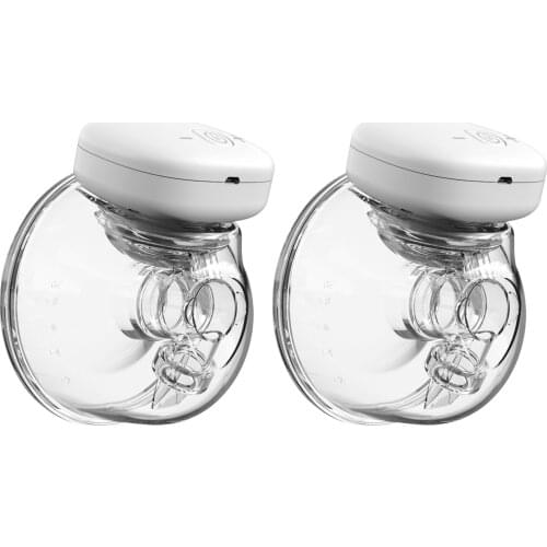 YOUHA 2 Sets Wearable Breast Pump 28mm 3 Modes 9 Suction Levels Rechargeable Electric Breast Cup Breastfeeding Milk Collector