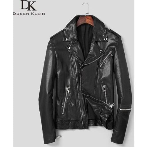Men Genuine Leather Jacket Real Sheepskin Jackets Casual Short Black Pockets 2019 Autumn New Jacket for Man Washed Leather s1059