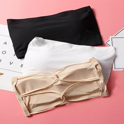 2020 New Seamless One-piece Tube Tops Women Invisible Bra Crop Top Women Nylon Strapless Bra Bandeau Tube Top Female Intimates