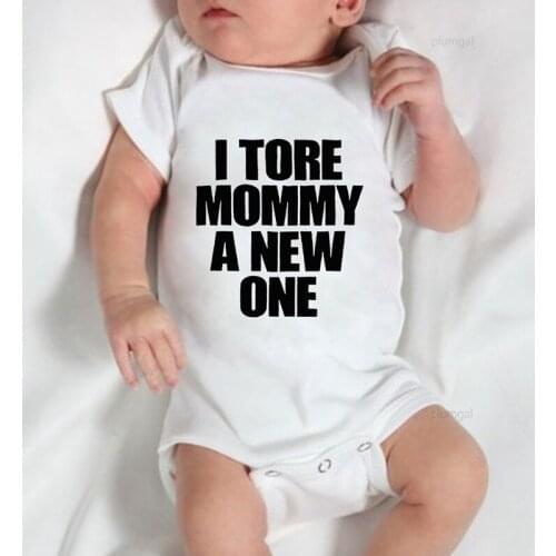 Clothes for Girls Printing I Tore Mommy A New One Winter Jumpsuit Kids Baby Girl Winter Clothes Jumpsuit for Newborn Rompers