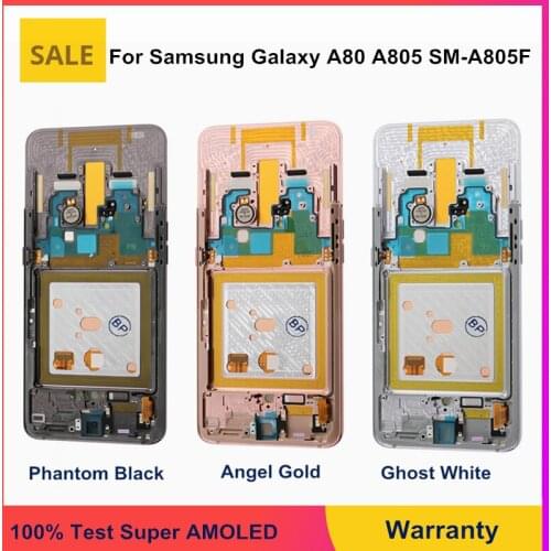 OEM AMOLED LCD Display For Samsung Galaxy A80 SM-A805F LCD Display Assembly With Frame For Samsung A80 SM-A8050