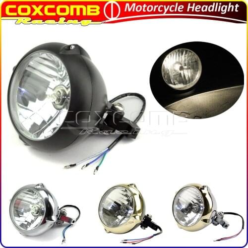 Front H4 12V 55/60W High Low Beam Retro Lamp Motorcycle Bates Headlight For Harley Softail Chopper Bobber Cafe Racer Custom