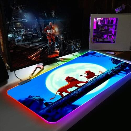 Lion King DIY Custom Gaming Mouse Pad Computer Mousepad Large Mouse Pad Gamer RGB Led Backlight Mouse Carpet PC Desk Mat
