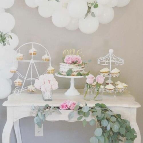 Wedding White Table Cake Cupcake Dessert Display Tray Party Decor Cake Stands for Kids Birthday Party Cake Decorating Bakeware