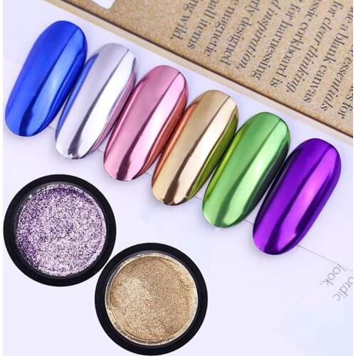 2ml Super Shine Ultra Thin Metallic Mirror Nail Art Powder Auroras Effect Nail Art DIY Design Manicure Пудра для ногтей