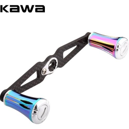 Kawa New Rainbow Color Fishing Reel Handle Aluminum Alloy Knob Carbon Fishing Rocker Suit for Dai/ Shi Reel Hole Size 8X5/7X4mm