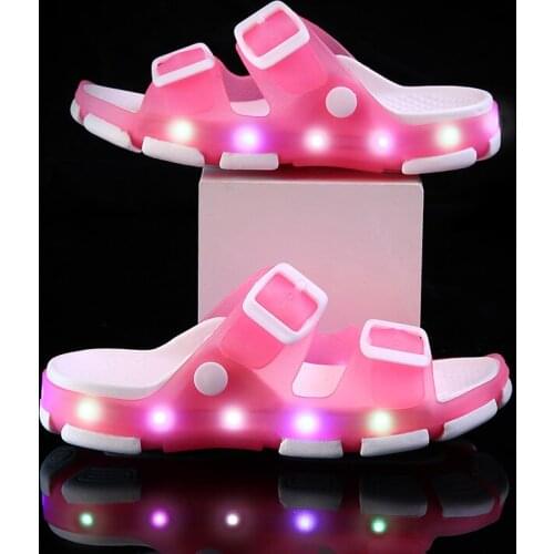 Sandalias summer led light children buckle Slippers boy girl Slide Sandals