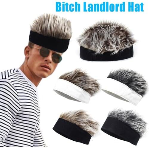 Men Women Beanie Wig Hat Fun Short Hair Caps Breathable Soft for Party Outdoor TT@88