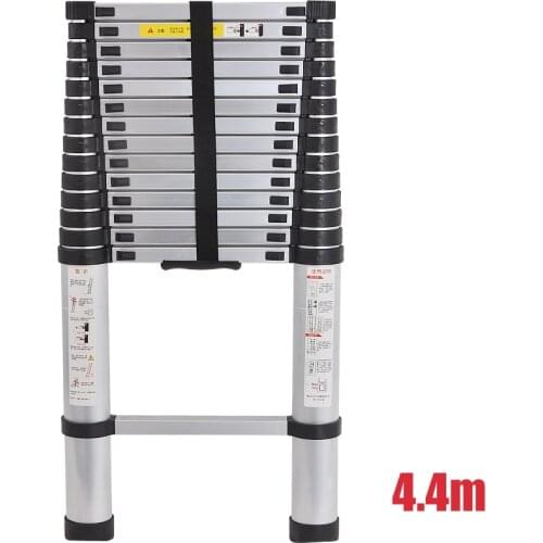 4.4M DLT-A Household Extension Ladder Aluminum Alloy Thickened Straight Ladder Single-sided Ladder Folding Engineering Ladder