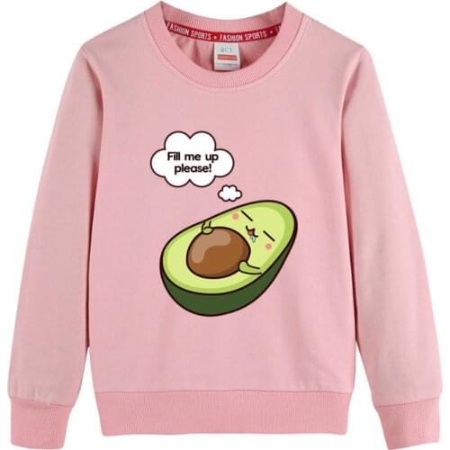 2020 Fashion Baby Boys Girls Kawaii Cute Avocado Print Kids Hoodies Children Toddler Clothes Long Sleeve Sweatshirt
