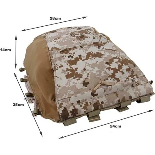 Outdoor New TMC Military Airsoft Tactical Vest Zipper Pouch Bag Zip Panel Back Pack Detail revision AOR1