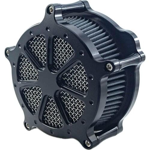 Motorcycle Air Filter Venturi Cleaner Cnc Cut Intake Kit Black Matte Grill for Harley Sportster XL 883 XL 1200 2007-up Fitment-A