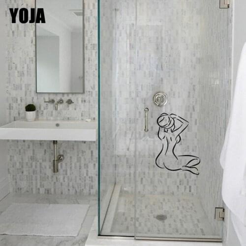YOJA 24x17.5CM Bathroom Girl Applique Bedroom Decoration Wall Sticker G2-0043