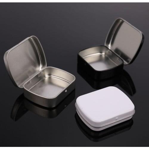 Mini Empty Metal Tin Flip Storage Box Case Organizer for Money Coin Candy Key Sundries Container Jar Cans