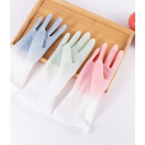 1Pair Silicone Cleaning Gloves Dishwashing Cleaning Gloves Scrubber Dish Washing Sponge Rubber Gloves Cleaning Tools