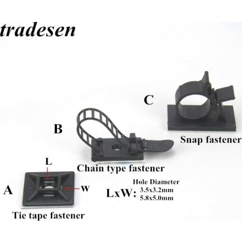 1pcs Black with Back adhesive Clamp Nylon Multipurpose Wire Clamp Self-adhesive Cable Clip bathroom kitchen finisher wire clamp