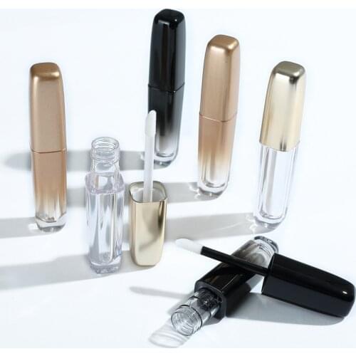 10pcs 3.5ml Gradient Golden Plastic Lip Gloss Empty Tube Cosmetic Square Lipgloss Stick Packaging Container