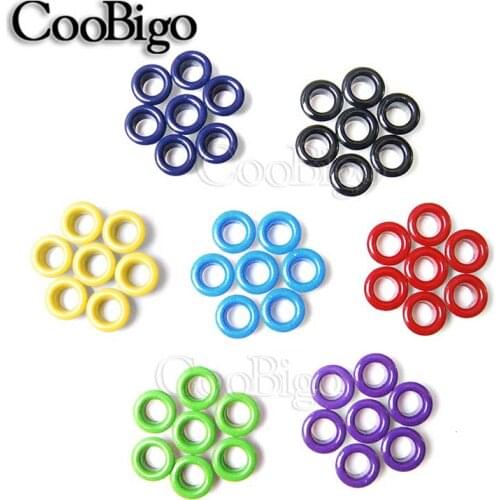 100pcs Mixed Color Metal Hole 5mm Eyelets for Leathercraft DIY Scrapbooking Shoes Belt Cap Bag Tags Clothes Tent Accessories