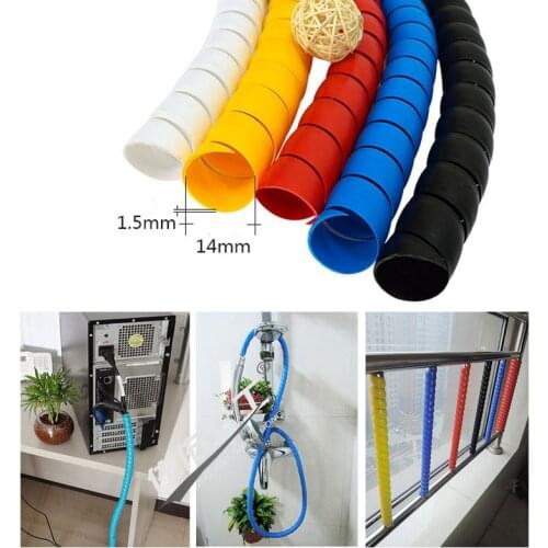 2M 8mm-30mm Line Organizer Pipe Protection Spiral Wrap Winding Cable Wire Protector Cover Flame Retardant Tube
