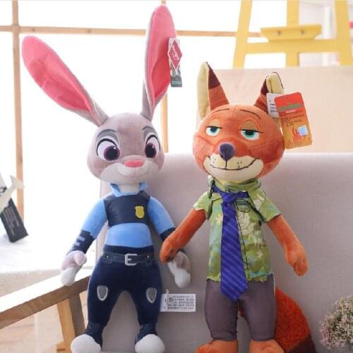 30-80cm Disney Zootopia Nick Wilde Judy Hopps Stuff Plush Cute Rabbit Soft Stuffed Animals Model Doll Pillow Toys For Childrens