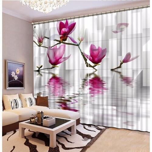 3D Curtain Blackout Shade Window Curtains Flower Space Lattice Curtains For Living Room 3D Bathroom Shower Hook Curtain