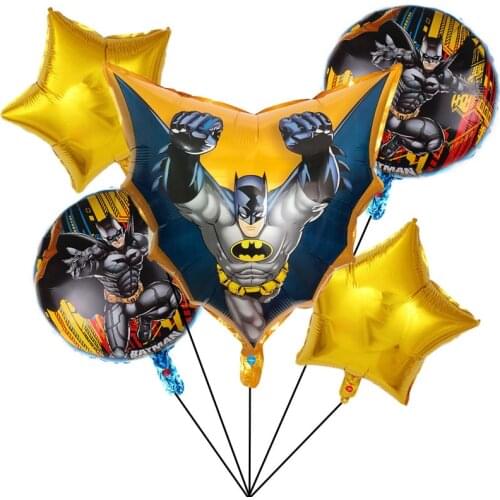 5pcs Super Hero Balloon DC batman Aluminum Foil Balloons Kids Birthday Party Decoration Baby Shower Balloons