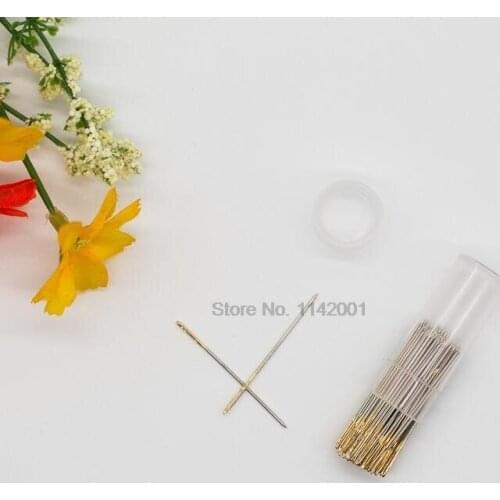 500set 30pcs/set Cross Stitch Needles Craft Embroidery Tool Large Eye Hand Sewing Needle With Threader Home DIY Sewing Tool