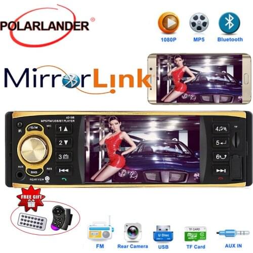 Car Radio 1 Din USB AUX FM Bluetooth Autoradio Multilanguage radio cassette player Steering wheel control 4.1 Inch Audio Stereo