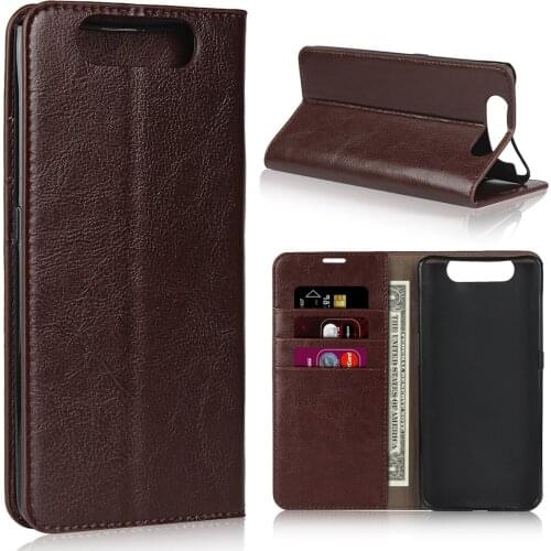 For Samsung Galaxy A80 Case 6.7" 100% Natural Genuine Leather Skin Phone Case On For Samsung A80 A805F Flip Wallet Book Cover